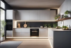 Silent dishwasher. Advanced technology and energy efficiency are evident in the design